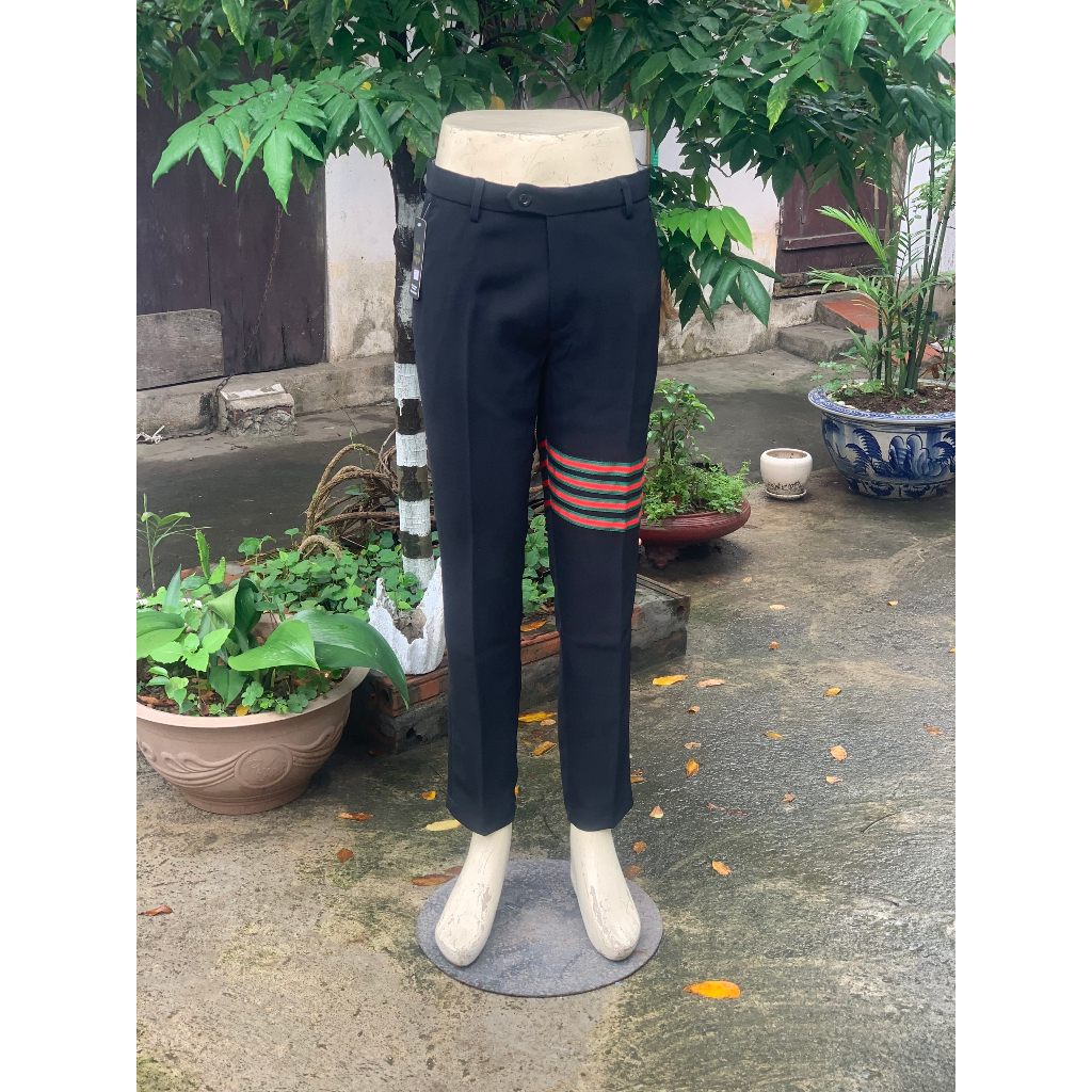 Quần Âu Thom 4 Vạch Thêu,Vải Tăm Lì Dày Dặn