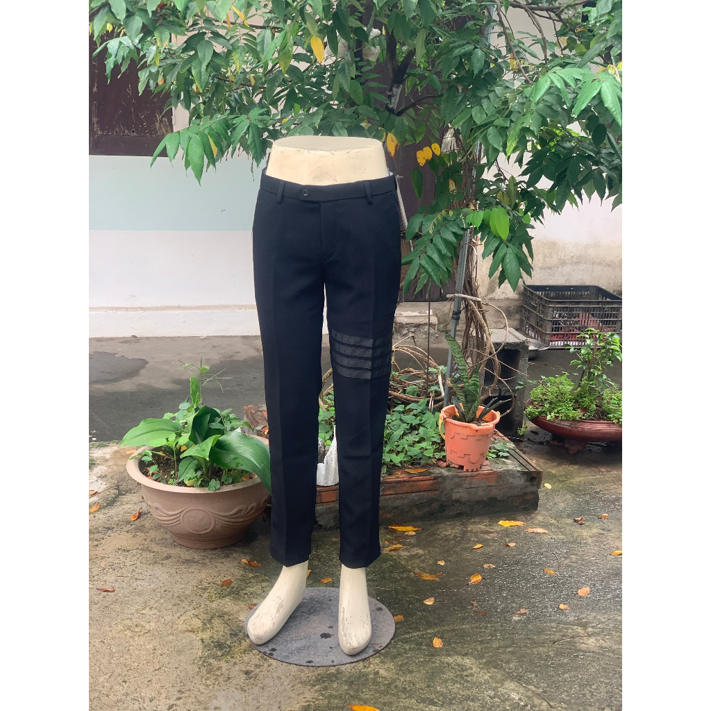 Quần Âu Thom 4 Vạch Thêu,Vải Tăm Lì Dày Dặn