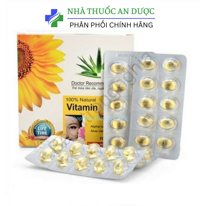 Viên uống đẹp da Vitamin E 400, tinh dầu lô hội làm đẹp da, chống lão hóa, làm đẹp từ thiên nhiên, Doctor Recommended Br