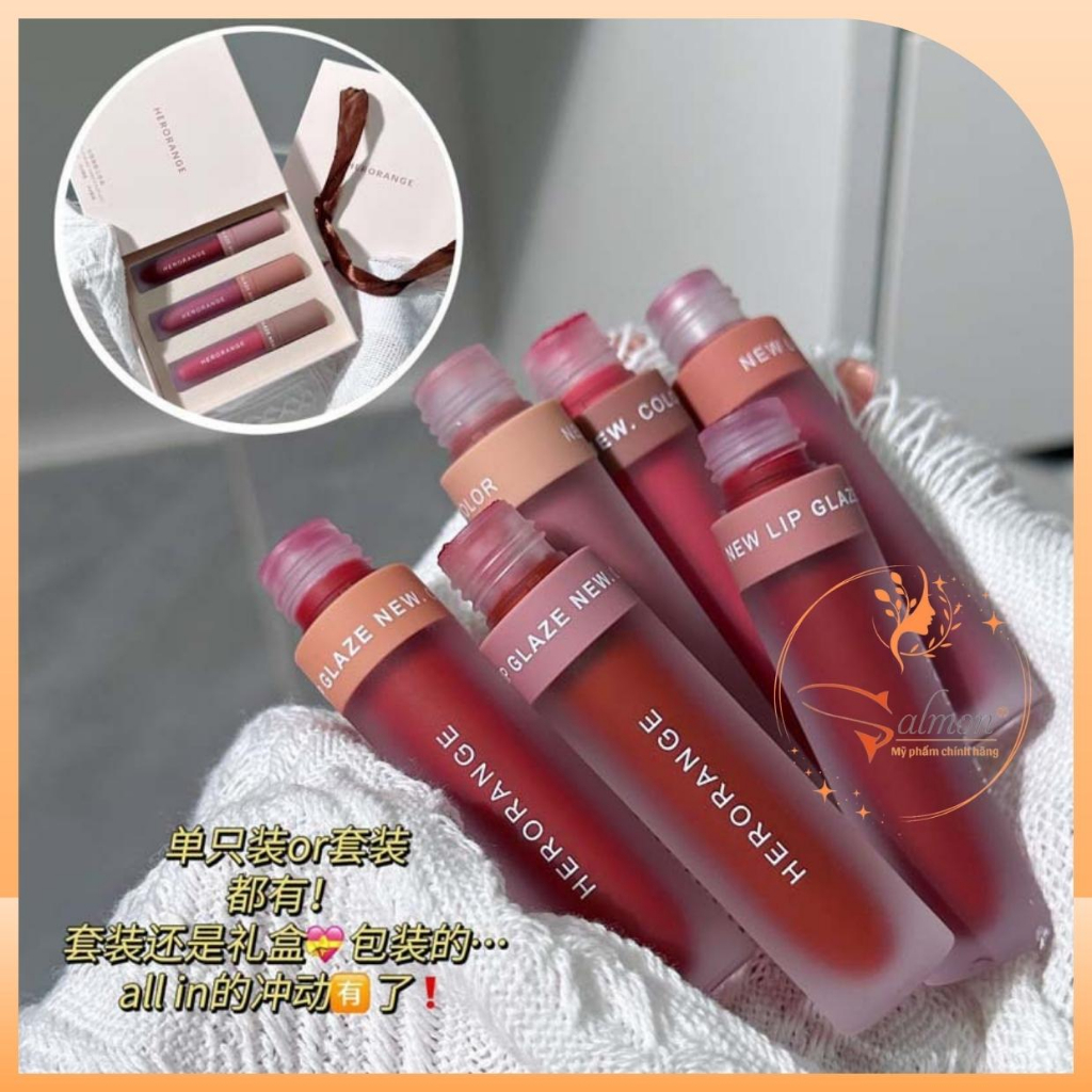 Son Kem Nhung Lì HERORANGE HR413 Lên Màu Cực Chuẩn, Mềm Mướt, Lâu Trôi, Hottrend, Nội Địa Trung - Salmon Shop