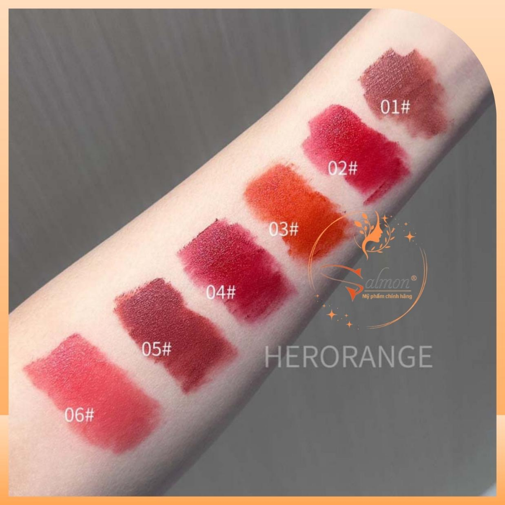 Son Kem Nhung Lì HERORANGE HR413 Lên Màu Cực Chuẩn, Mềm Mướt, Lâu Trôi, Hottrend, Nội Địa Trung - Salmon Shop