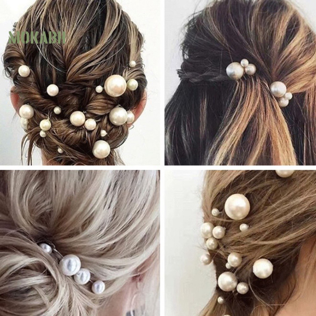 20 trâm cài tóc cô dâu-bà sui- đi tiệc cưới đính hạt trai màu trắng size 6-8-10-12-14-16-18-20mm