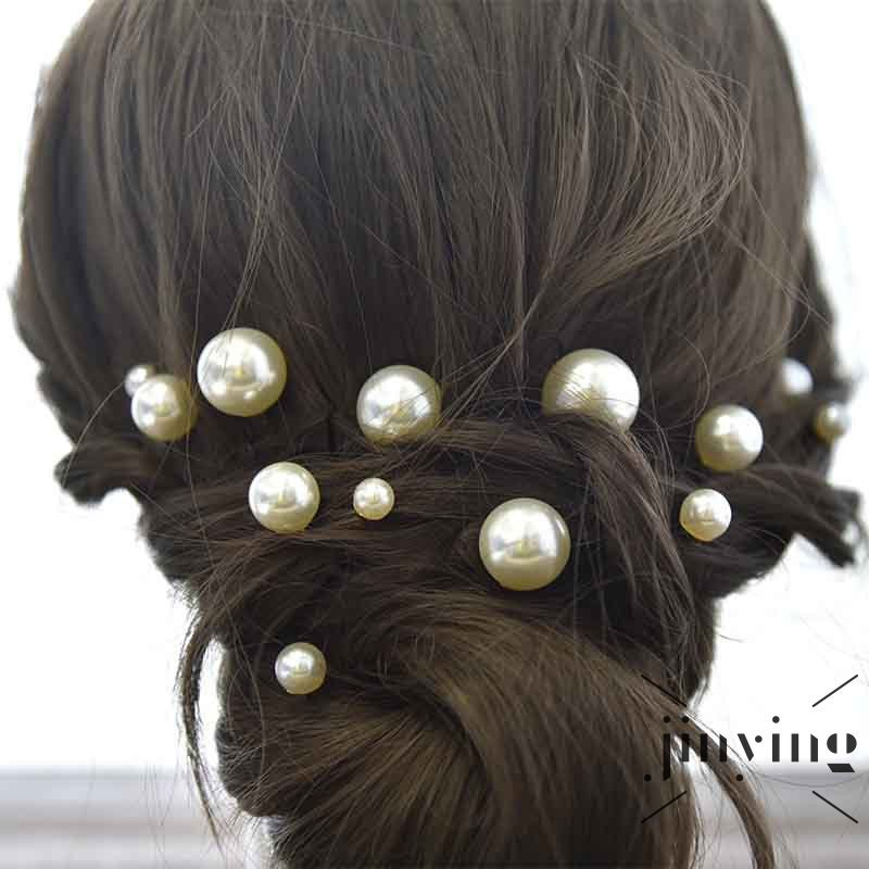 20 trâm cài tóc cô dâu-bà sui- đi tiệc cưới đính hạt trai màu trắng size 6-8-10-12-14-16-18-20mm
