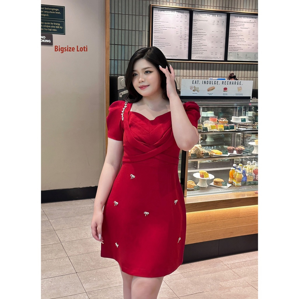 Đầm bigsize dự tiệc nữ thiết kế dây chéo ngực đính đá sang trọng thanh lịch size từ 55-95kg