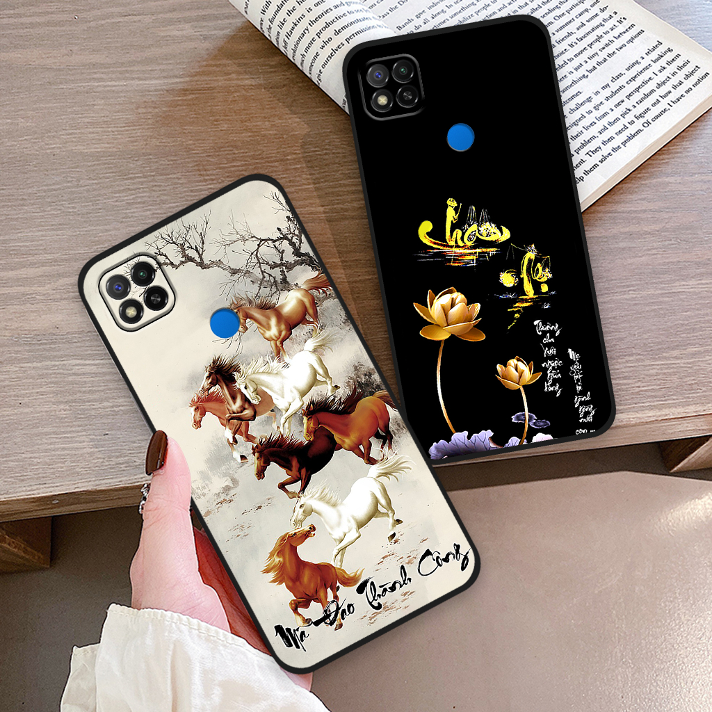 Ốp lưng Xiaomi Redmi 9C in hình chữ cha mẹ, chữ thư pháp phong thuỷ