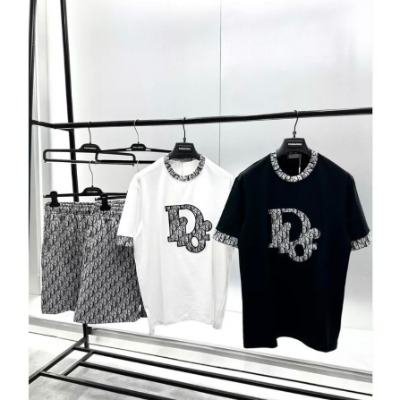 Bộ Hè Dior Họa Tiết Logo Thêu - Bộ Dior Chất Cotton Thoáng Mát Siêu cực hot 2023