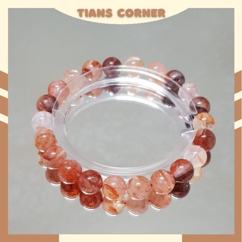 Vòng tay nữ phong thủy đá Thạch anh lửa (fire quartz)