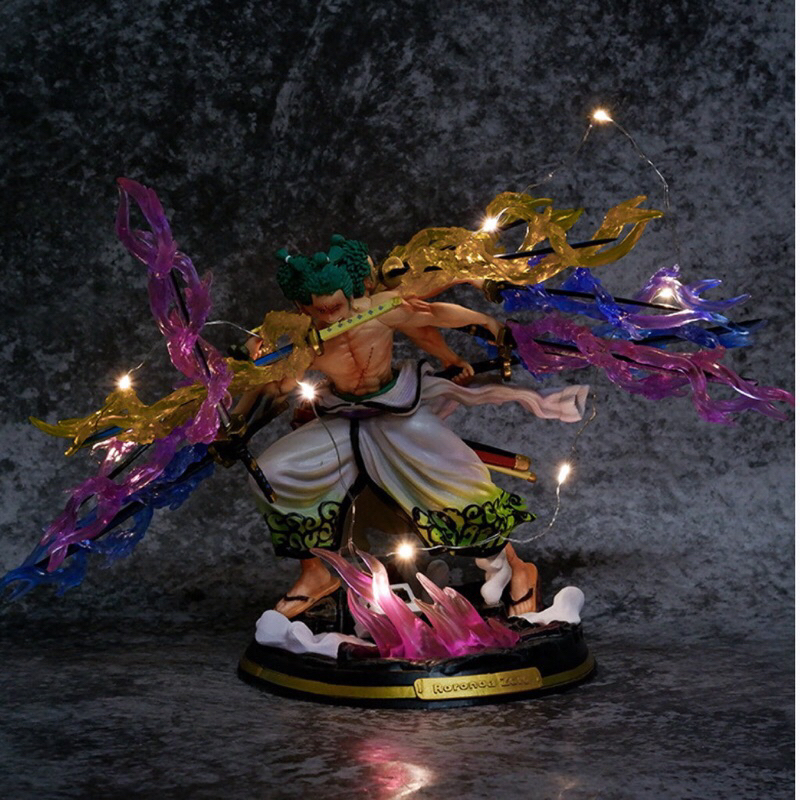 Mô hình one piece Rozo 3 đầu 9 tay có Luffy Store có led cao 22 cm, mô hình nhân vật Rozo, figure anime vua hải tặc