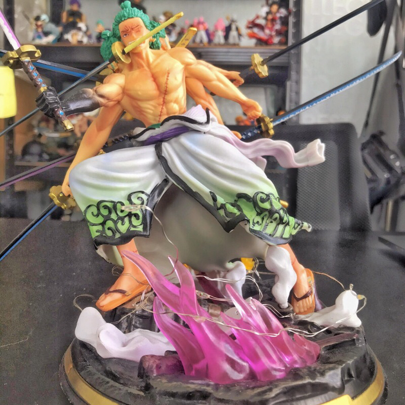 Mô hình one piece Rozo 3 đầu 9 tay có Luffy Store có led cao 22 cm, mô hình nhân vật Rozo, figure anime vua hải tặc