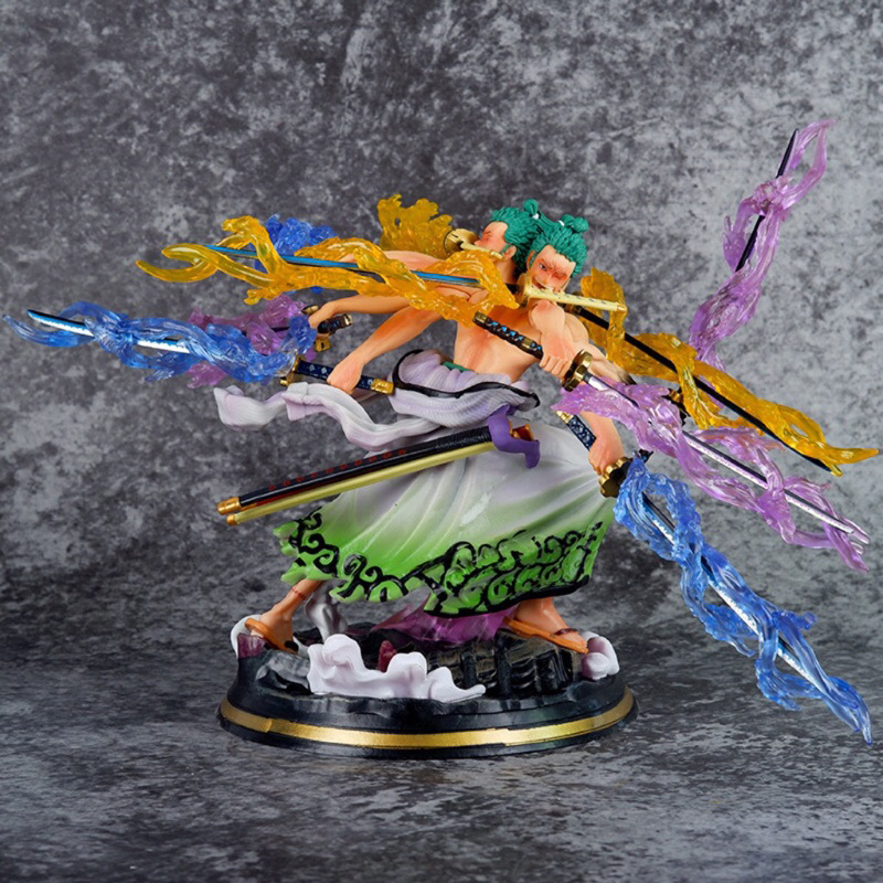 Mô hình one piece Rozo 3 đầu 9 tay có Luffy Store có led cao 22 cm, mô hình nhân vật Rozo, figure anime vua hải tặc