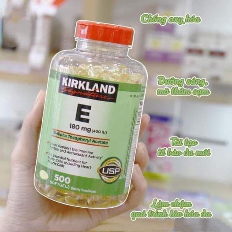 🌺🌺 Viên Uống Vitamin E - Kirland - Hỗ Trợ Đẹp da
