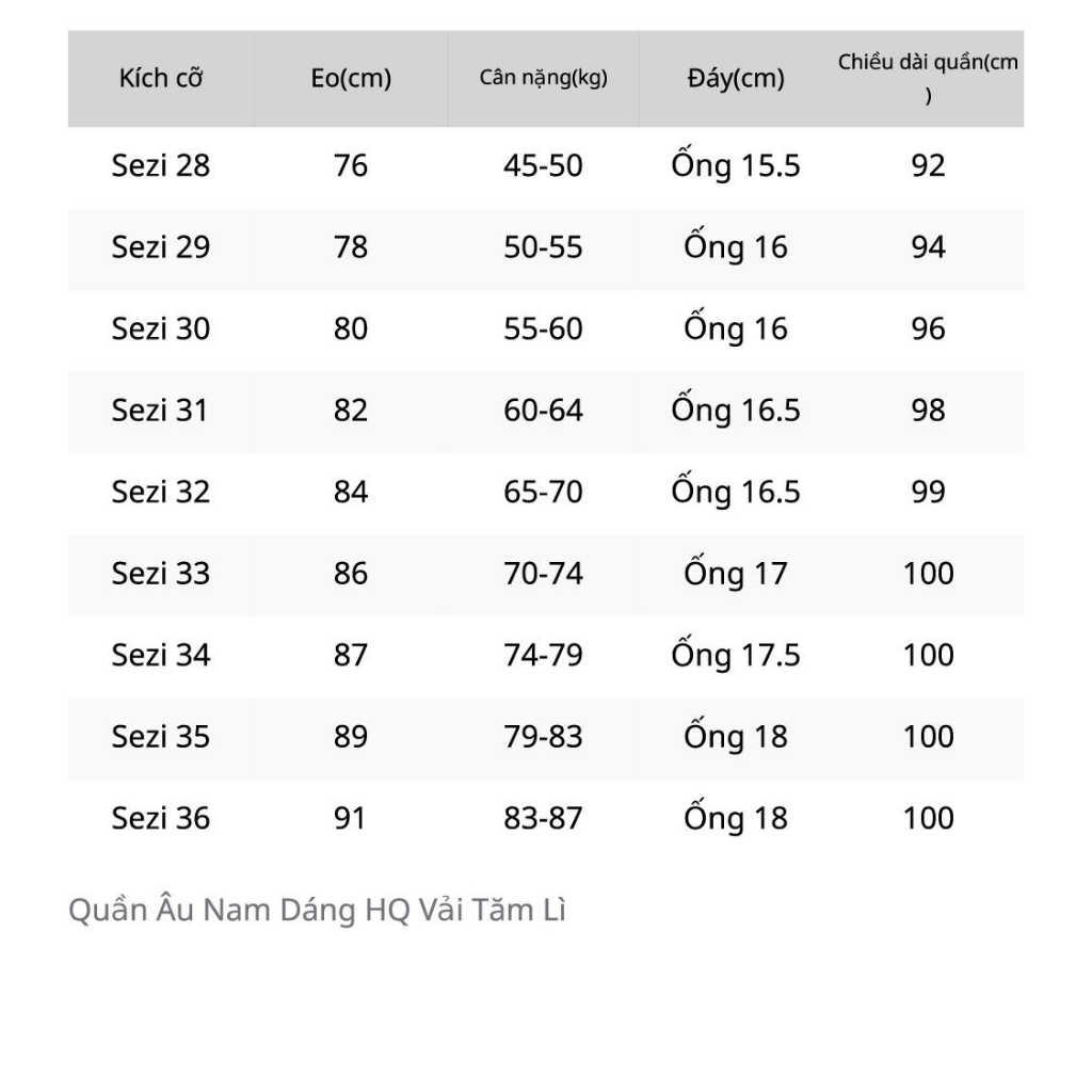 Quần Âu Thom 4 Vạch Thêu,Vải Tăm Lì Dày Dặn