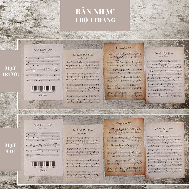 Bản Nhạc Cũ Decor, Dùng Làm Đạo Cụ Chụp Hình