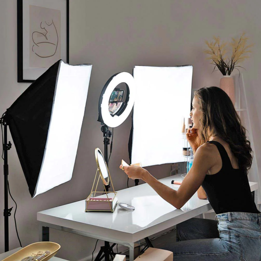 Softbox đèn studio chụp ảnh hỗ trợ sáng quay phim livestream bán hàng trực tuyến makeup chuyên nghiệp SB02
