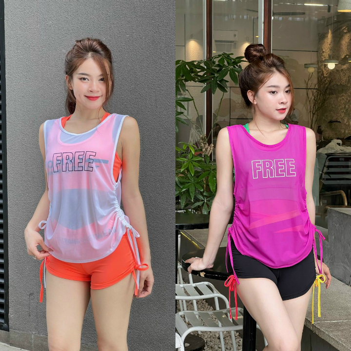 Áo tank lưới mặc ngoài áo bra tập thể thao