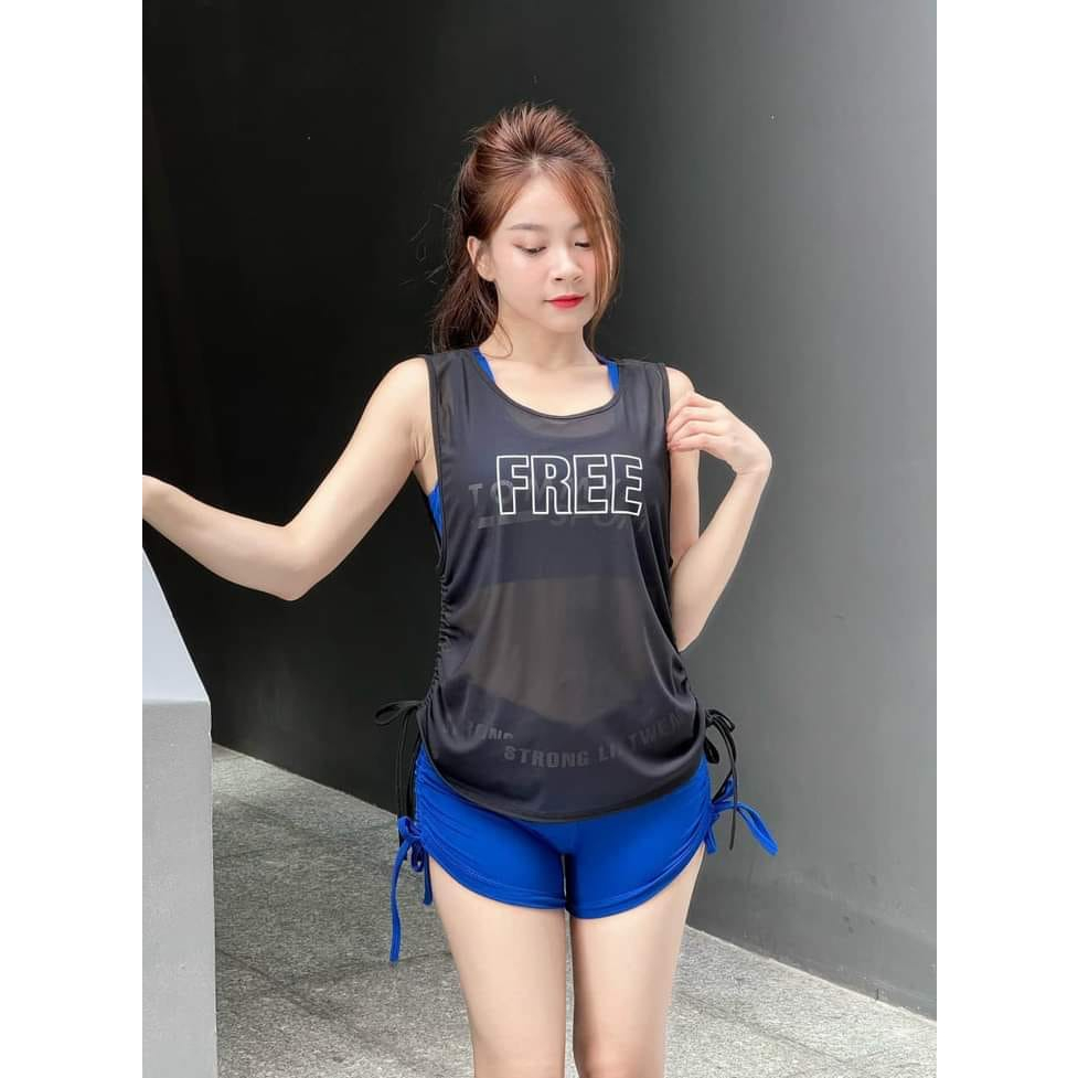 Áo tank lưới mặc ngoài áo bra tập thể thao