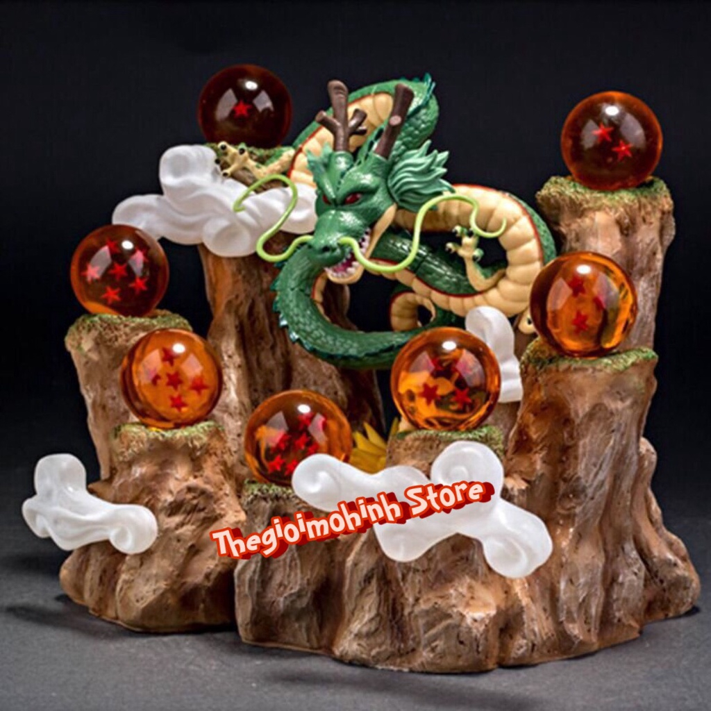 MH20 - Bộ Mô Hình Cao Cấp 7 Viên Ngọc Rồng + Rồng Thần Shenlong Cao 20cm Dragon Ball