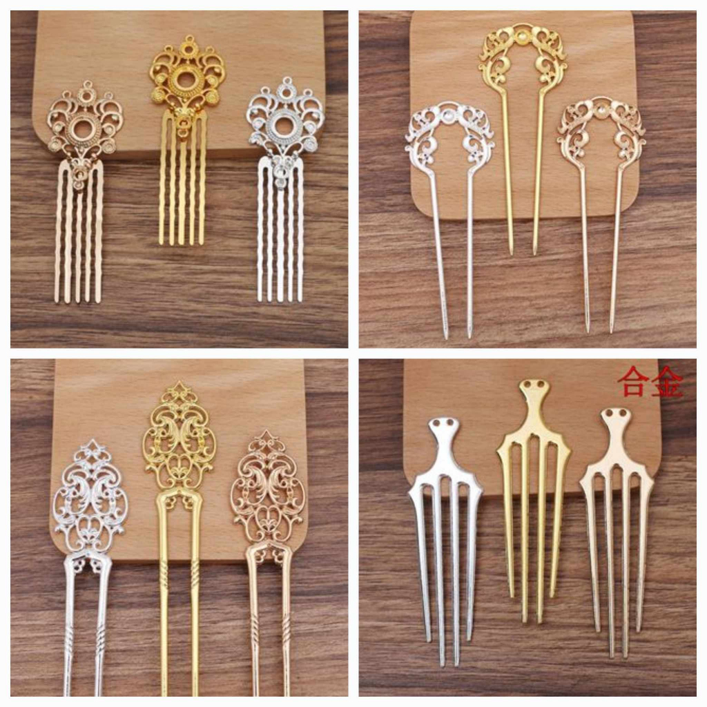 (1 cái)Cán trâm cổ trang nhiều mẫu, Nguyên liệu làm trang sức cổ trang, Nguyên liệu diy, cantram