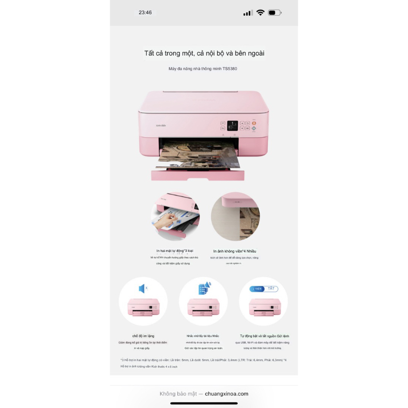 Máy In Canon PIXMA TS538 Không Dây Nhỏ Gọn Có Màn Hình OLED Phù Hợp Dùng Cho Gia Đình