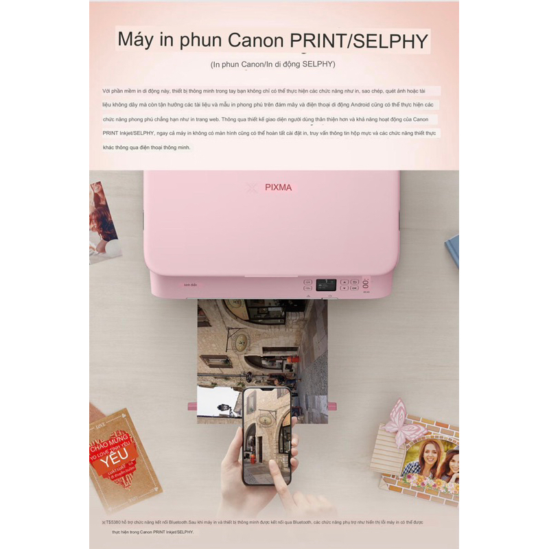 Máy In Canon PIXMA TS538 Không Dây Nhỏ Gọn Có Màn Hình OLED Phù Hợp Dùng Cho Gia Đình