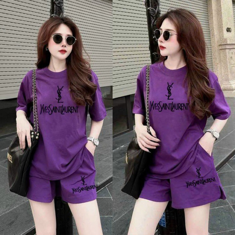 BỘ SHORT THUN COTTON ÁO THÊU CHỮ