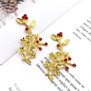 Cành kim loại đúc phối đá nhiều mẫu, nguyên liệu làm trâm cài tóc cổ trang, nguyên liệu diy