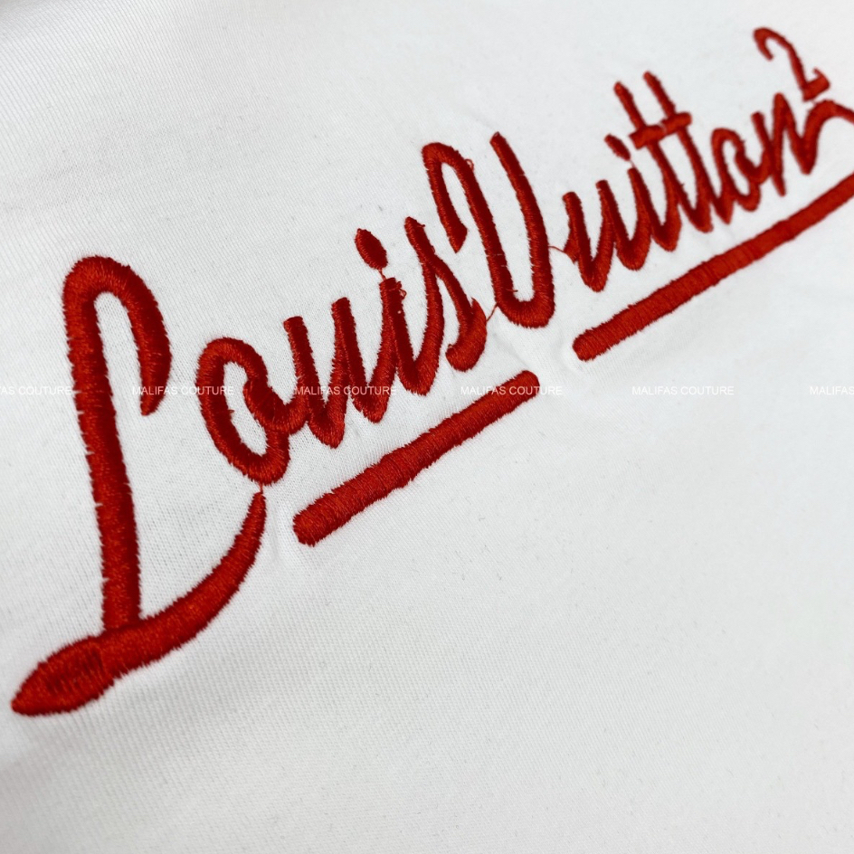 Áo thun LV thêu chữ nổi cao cấp Áo phông Premium cotton 2 chiều thêu chữ mới nhất