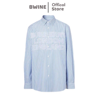 Áo sơ mi BBR kẻ xanh nam nữ cao cấp Áo sơ mi BBR London England in thêu nổi cao cấp