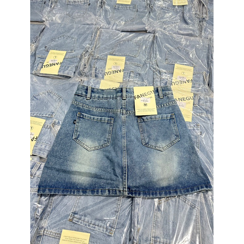 CHÂN VÁY DENIM LOANG KÈM LÓT #103