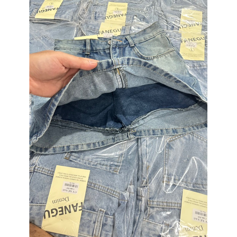 CHÂN VÁY DENIM LOANG KÈM LÓT #103