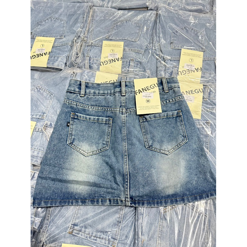 CHÂN VÁY DENIM LOANG KÈM LÓT #103