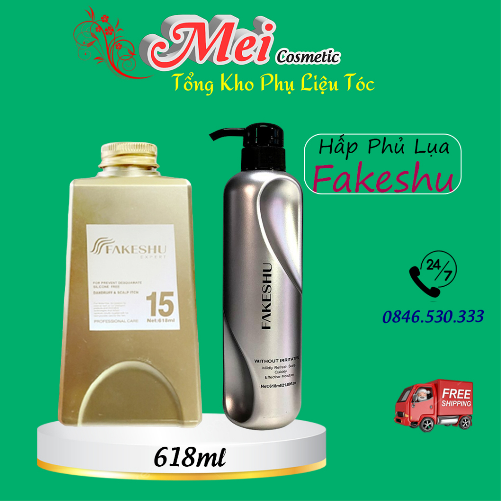 Hấp phủ lụa tơ tằm FAKESHU Nhật Bản chính hãng giúp suôn mềm và bóng mượt như lụa 618ml chính hãng Mei