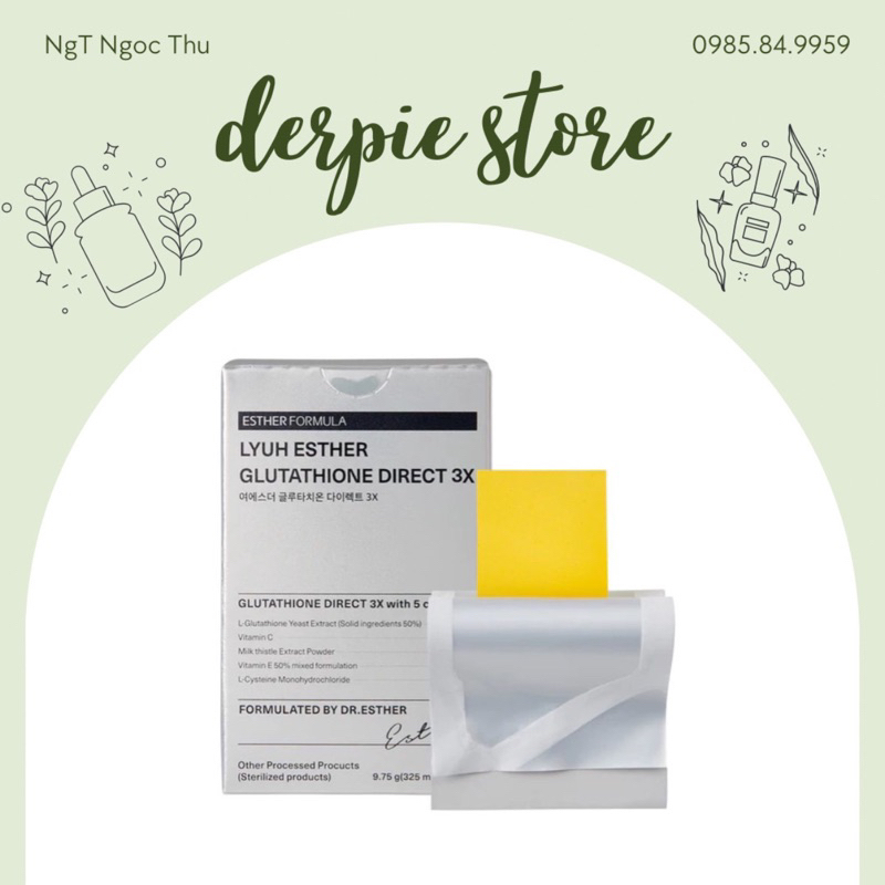 Miếng / Film ngậm trắng da Dr.Esther Formula Glutathione Direct Film 3X - trắng nhanh, an toàn
