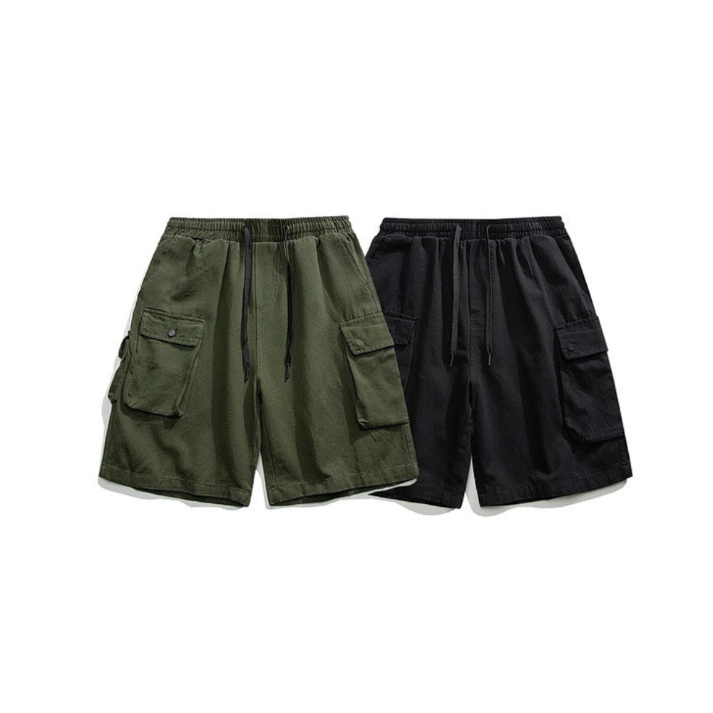 Quần Short nhiều túi chất liệu kaki, Quần đùi thể thao phong cách Hàn Quốc nam nữ mặc cực chất