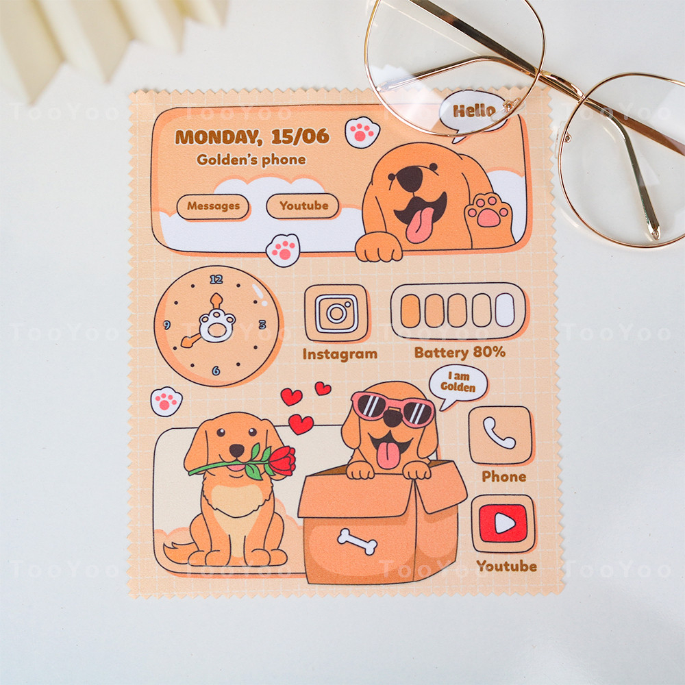 Khăn lau kính, khăn lau màn hình điện thoại hình CORGI dễ thương cute TooYoo TY0230