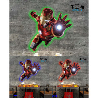 Tranh Iron Man Hot - Marvel treo tường tranh led cắt theo hình - Tranh tráng gương