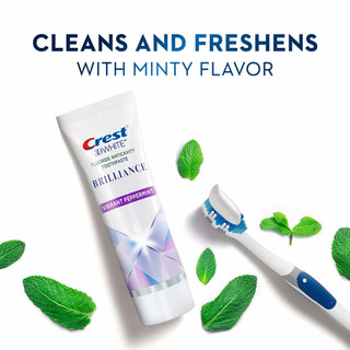 [Hàng Mỹ] Kem đánh răng Crest 3D White Brilliance Toothpaste - Vibrant Peppermint/ Blast/ Charcoal