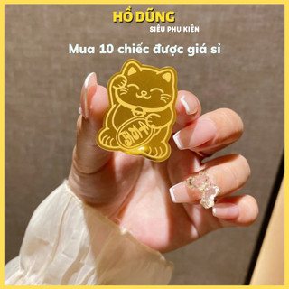 Mèo thần tài mạ vàng 24k / Miềng dán thần tài