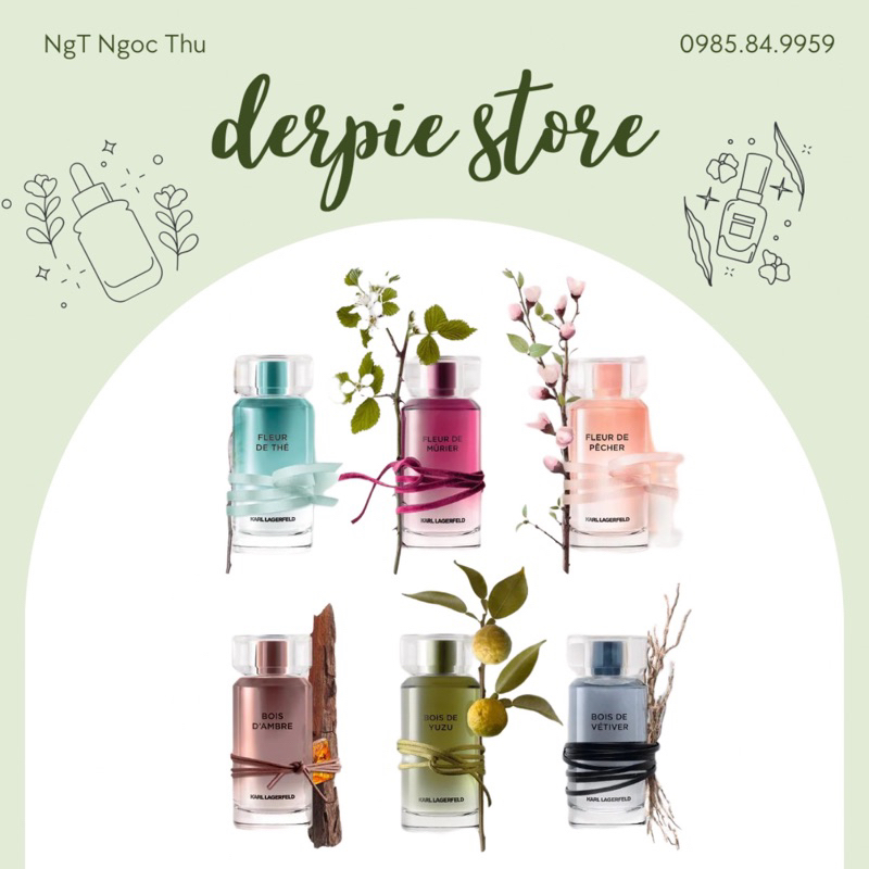 Nước hoa nam/nữ Karl Lagerfeld Fleur de The - Bois d'Ambre - Orchidee - Pecher - Vertiver - Murier ...
