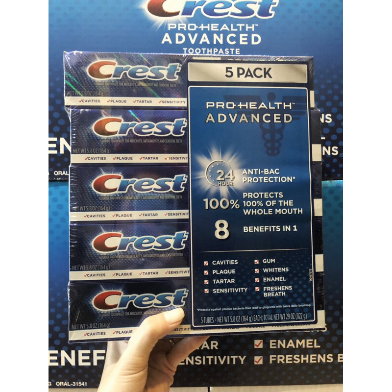 DATE 2025 Kem đánh răng Crest Pro-Health Advanced Mỹ