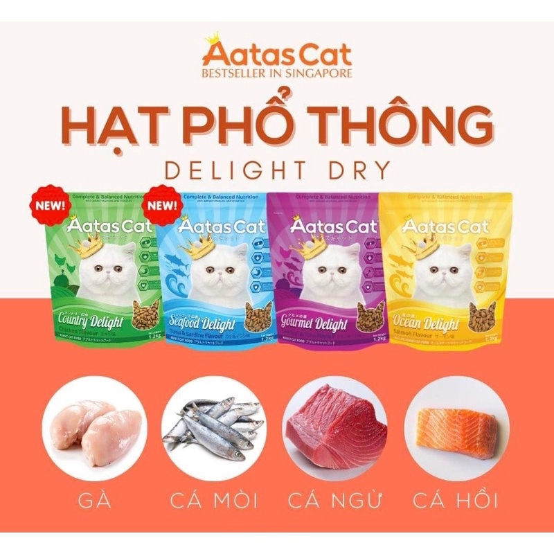 Aatas Delight 1.2Kg - Thức Ăn Cân Bằng & Hoàn Hảo Cho Mèo Trưởng Thành