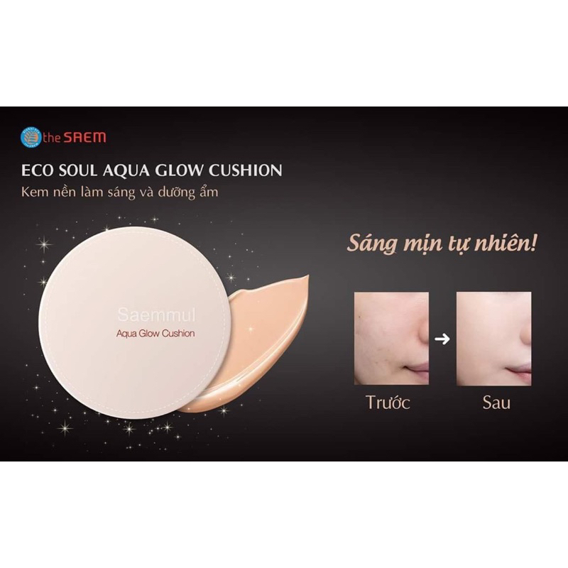 Phấn nước The SAEM Aqua GlowCushion KÈM LÕI
