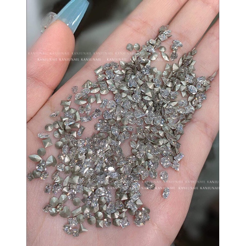 Đá chân nhọn size mini màu trăng 100 viên/ sét đá khối chân nhọn size mini mix 100 viên