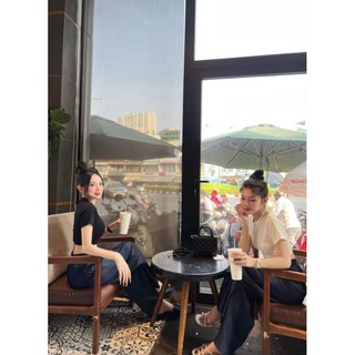 Set áo croptop quần suông cá tính ( ảnh thật trải sàn )