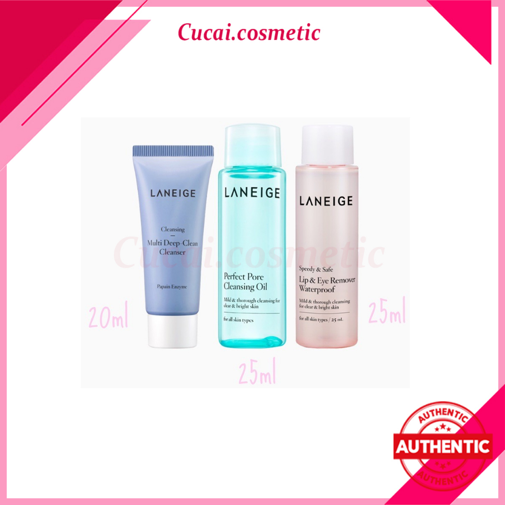 Set 3 Món Làm Sạch Da Laneige New Cleansing Trial Kit