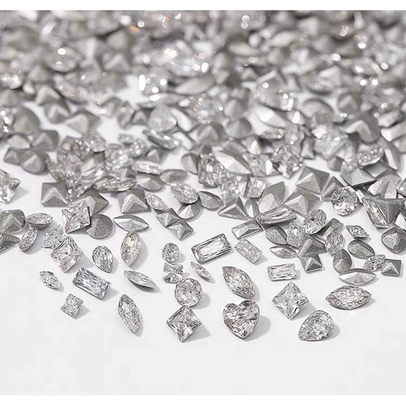 Đá chân nhọn size mini màu trăng 100 viên/ sét đá khối chân nhọn size mini mix 100 viên