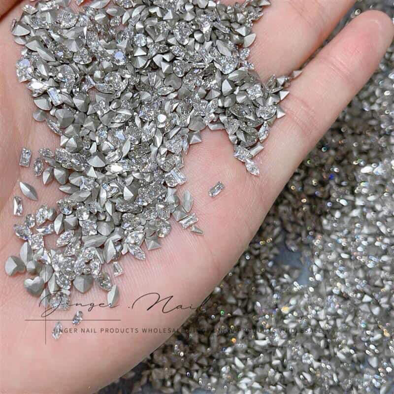 Đá chân nhọn size mini màu trăng 100 viên/ sét đá khối chân nhọn size mini mix 100 viên