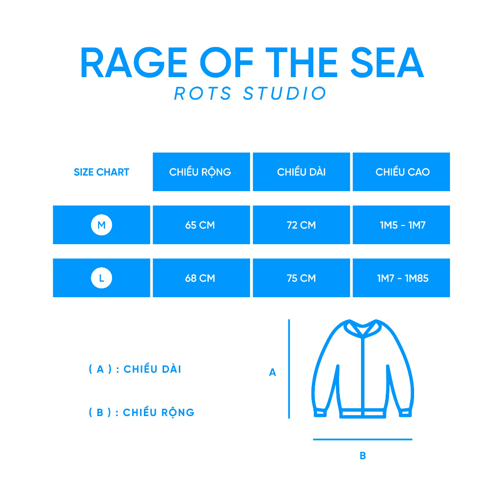 ÁO KHOÁC DÙ HAI LỚP/JACKET UNISEX FORM ÂU RAGE OF THE SEA (ROTS STUDIO) "JACKET SIGNATURE"