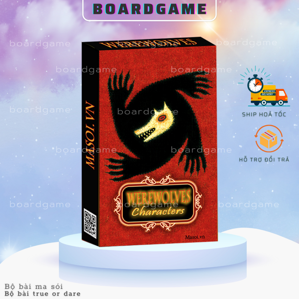 Bài Ma Sói Cho 7 Đến 20 Người Chơi - Chất Liệu Cứng Dày - Gọn Phù Hợp Nhóm Bạn