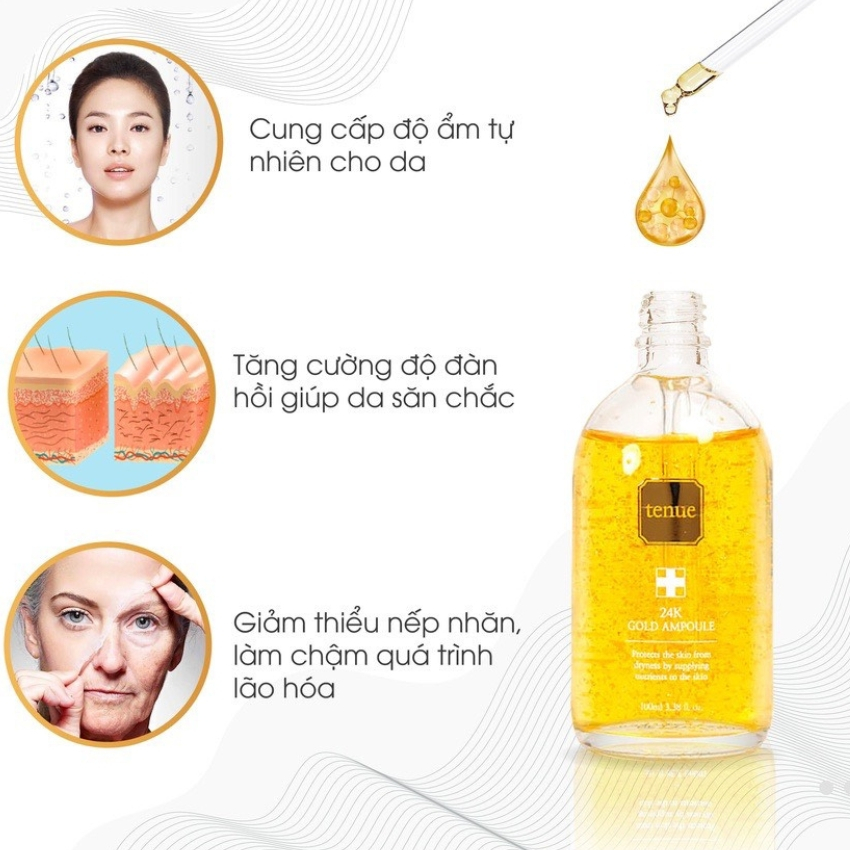 Combo Kem Dưỡng Trắng Da Nâng Tông Tenue Tone Up Cream Và Tinh Chất Vàng 24k Tenue Ampoule Hàn Quốc Chống Lão Hóa Da